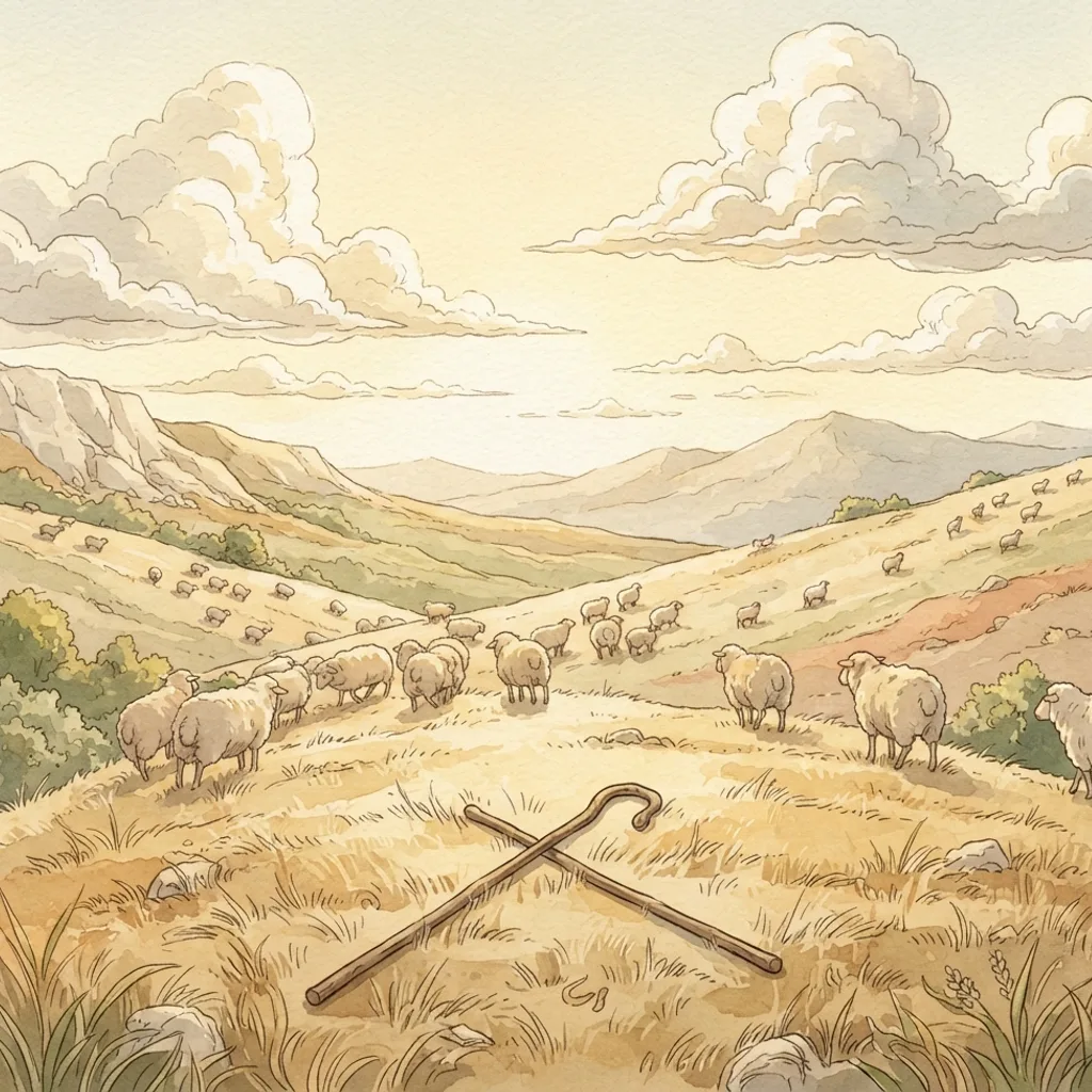 The Shepherd Struck: a painted scene illustrating Zechariah 13.