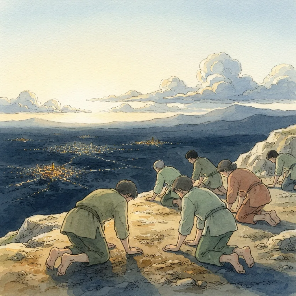 Seek the Lord: a painted scene illustrating Zephaniah 2.