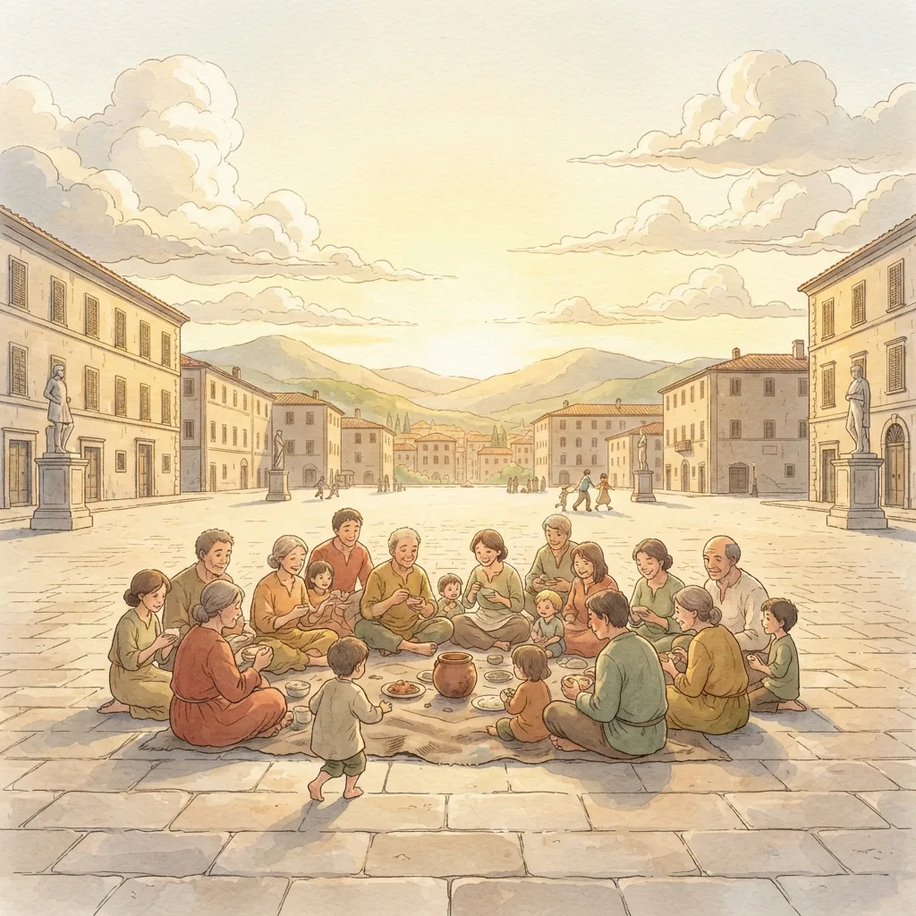 Sing, O Daughter of Zion: a painted scene illustrating Zephaniah 3.
